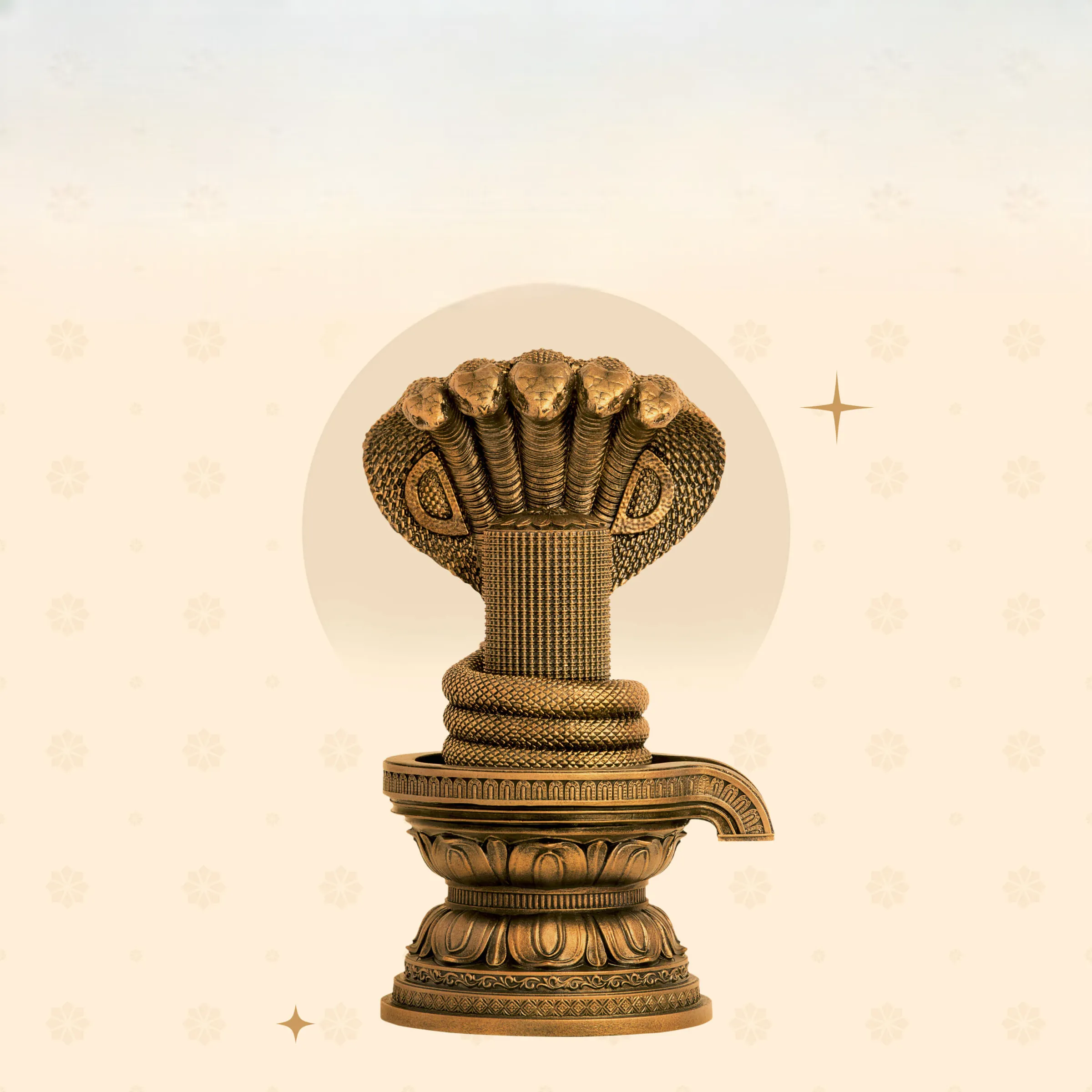 1008 Shiva Lingam with Naga Sculpture